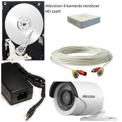 Hikvision 4ch. Turbo Hd kamera szett telepítéssel együtt 148.000-